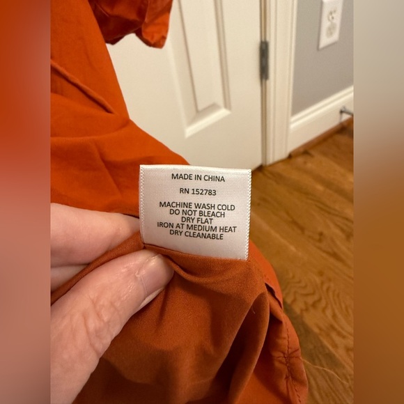 Anna Cate Abigail Puff Sleeve Blouse in Sienna Burnt Orange Medium STAIN - Picture 5 of 11